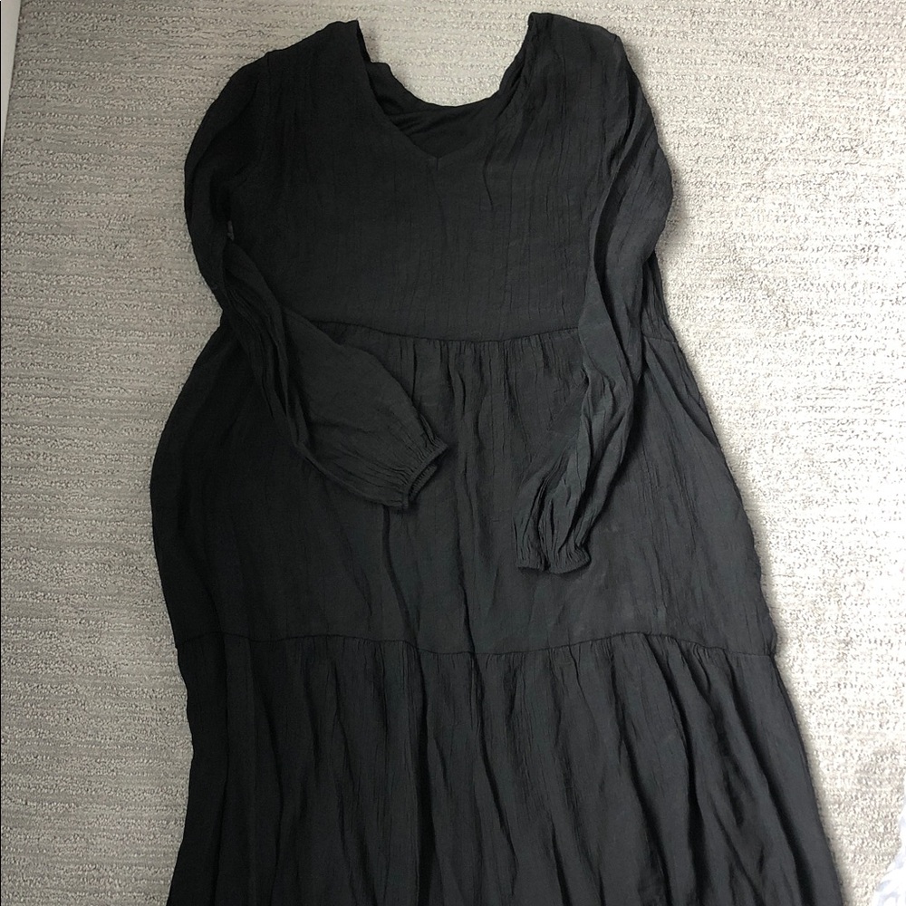 Long Sleeve Black Maxi Dress